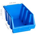 vidaXL Bacs de rangement empilables 20 Pièces bleu plastique