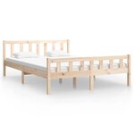 vidaXL Cadre de lit bois massif 150x200 cm très grand