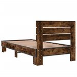 vidaXL Cadre de lit sans matelas chêne fumé 75x190 cm