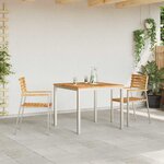 vidaXL EnsembledeRepasdeJardin 3 Pièces Marron TeckMassif