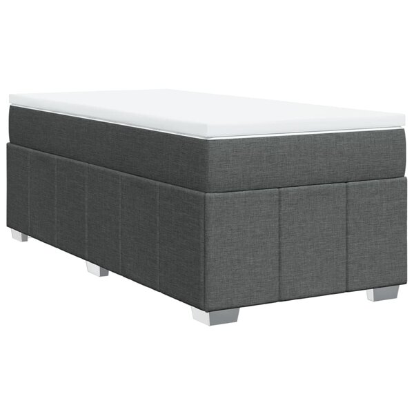 vidaXL Sommier à lattes de lit avec matelas Gris foncé 80x200 cm Tissu
