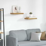 vidaXL Étagère Murale 2 Pièces Beige 40 x 23 5 x 4 cm Bois d'ingénierie