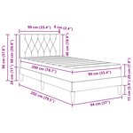 vidaXL Cadre de lit avec matelas Rose 90 x 200 cm Velours