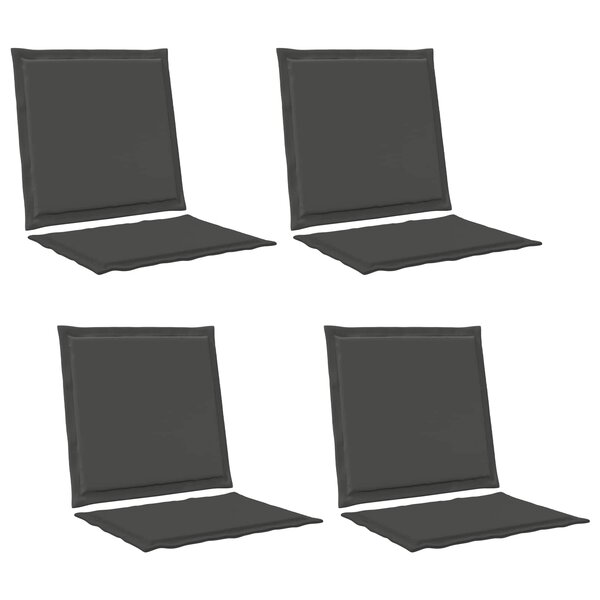 vidaXL Coussins de siège et de dos Polyester Anthracite 47 x 45 x 2 cm