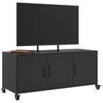 vidaXL Meuble TV noir 100 5x39x43 5 cm acier