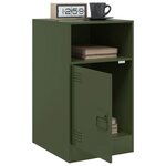 vidaXL Table de chevet vert olive 34 5x39x62 cm acier