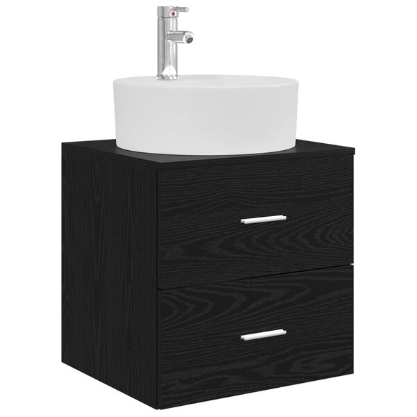 vidaXL Vanité de lavabo mural Chêne noir 49 5 x 44 5 x 65 cm