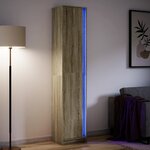 vidaXL Buffet haut LED chêne sonoma 41 5x32 5x200 cm bois d’ingénierie