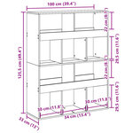 vidaXL Cloison de séparation blanc 100x33x125 5 cm bois d'ingénierie