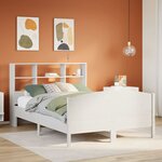 vidaXL Lit bibliothèque sans matelas blanc 140x200 cm bois pin massif