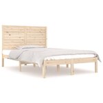 vidaXL Cadre de lit sans matelas 135x190 cm bois massif