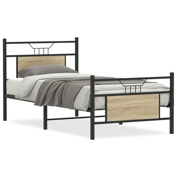 vidaXL Cadre de lit sans matelas chêne sonoma 75x190 cm
