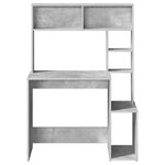 vidaXL Bureau avec étagères gris béton 100x45x140 cm bois d'ingénierie
