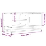 vidaXL Meuble TV chêne fumé 80x34 5x40 cm bois d'ingénierie et métal