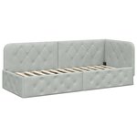 vidaXL Cadre de lit d'angle Gris clair 80 x 200 cm Velours