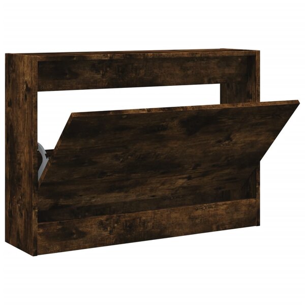 vidaXL Armoire à chaussures chêne fumé 80x21x57 cm bois ingénierie