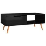 vidaXL Table basse Noir brillant 100x49 5x43 cm Bois d'ingénierie