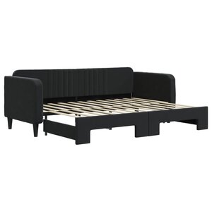 vidaXL Lit de jour avec lit gigogne noir 80x200 cm velours