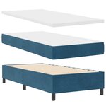 Lit à ressort avec matelas vidaXL Bleu foncé 100x200 cm Velours