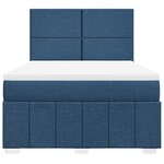 vidaXL Sommier à lattes de lit avec matelas Bleu 140x190 cm Tissu