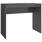 vidaXL Bureau Gris brillant 90x40x72 cm Bois d'ingénierie