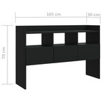 vidaXL Buffet Noir 105x30x70 cm Bois d’ingénierie