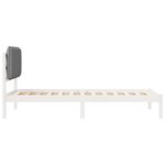 vidaXL Cadre de lit avec tête de lit rembourrée Gris clair 75 x 190 cm