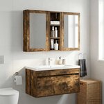 vidaXL Armoire murale de salle de bain Chêne Fumé 20 x 10 x 60 5 cm
