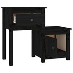 vidaXL Tables de chevet 2 Pièces Noir 79 5x38x65 5 cm Bois de pin massif