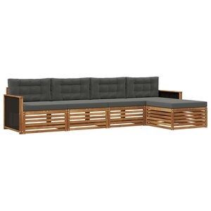 vidaXL Ensemble de canapés d'extérieur 5 pc Naturel et Anthracite