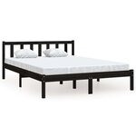 vidaXL Cadre de lit sans matelas noir bois massif