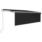 vidaXL Auvent automatique rétractable avec store 4 5x3 m Anthracite