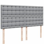 vidaXL Sommier à lattes de lit avec matelas Gris clair 200x200cm Tissu