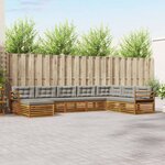 vidaXL Ensemble de canapés d'extérieur 8 Pièces Gris Naturel et Clair
