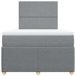 vidaXL Sommier à lattes de lit avec matelas Gris clair 120x200cm Tissu