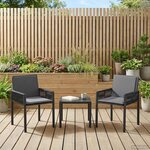 vidaXL Chaises de jardin 2 Pièces Noir et Gris foncé polyrotin