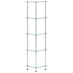 vidaXL Étagère 5 niveaux Transparent 30x30x130 cm Verre trempé