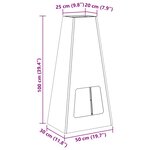 vidaXL Braise Marron 50 x 35 x 100 cm Acier résistant aux intempéries