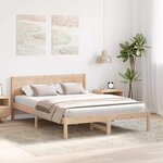 vidaXL Cadre de lit Marron 150 x 200 cm Bois de pin massif