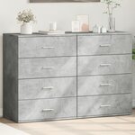 vidaXL Buffets 2 Pièces gris béton 60x39x80 cm bois d'ingénierie