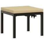 vidaXL Salon de jardin avec coussins 4 Pièces noir acier enduit de poudre