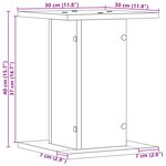 Support de plante vidaXL 2 Pièces Chêne noir 30x30x40 cm Bois reconstitué