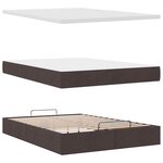 VidaXL Cadre de lit ottoman avec matelas marron foncé 140x200 cm tissu