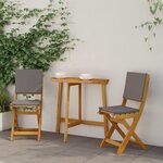 vidaXL Chaises de bistrot d'extérieur 2 Pièces Gris foncé