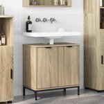 vidaXL Meuble de Lavabo de Salle de Bain avec stockage Chêne sonoma