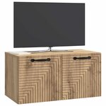 vidaXL Meuble TV mural Montage mural Chêne artisanal 59 5 x 31 x 30 cm