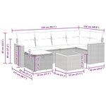 vidaXL Salon de jardin 7 Pièces avec coussins noir résine tressée