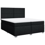 vidaXL Sommier à lattes de lit avec matelas Noir 200x200 cm Tissu