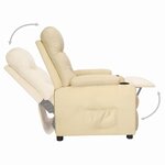 vidaXL Fauteuil inclinable Crème Tissu