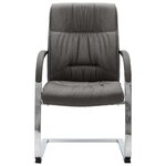 Chaise fauteuil siège de bureau informatique étude cantilever tissu gris 02_0023992